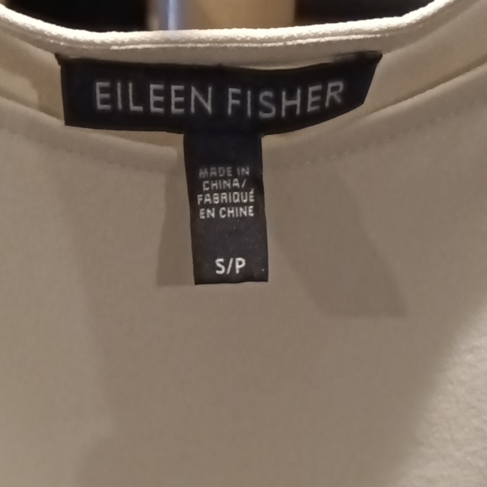 Final Price Eileen Fisher Beige Sleeveless Blouse W Side Slits Size S/P